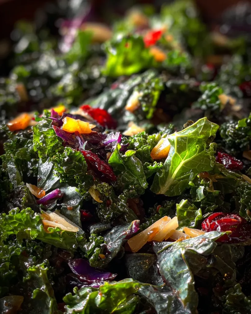 Autumn Kale Salad with Maple Balsamic Vinaigrette