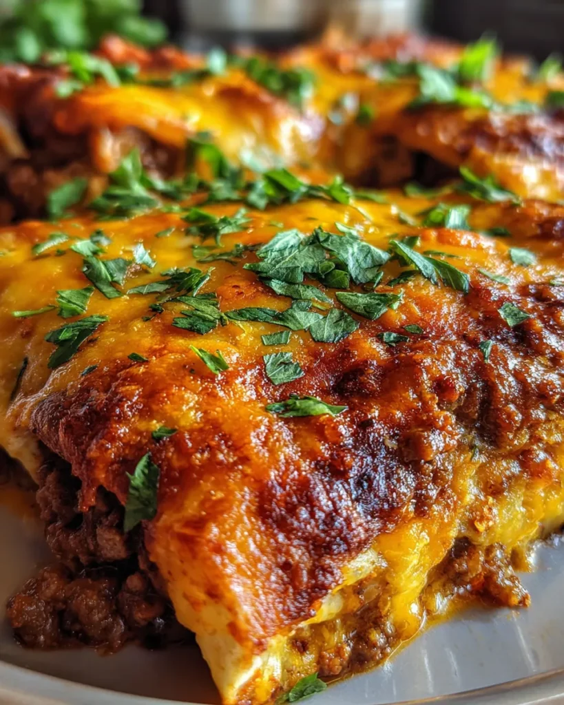 Easy Cheesy Ground Beef Enchiladas
