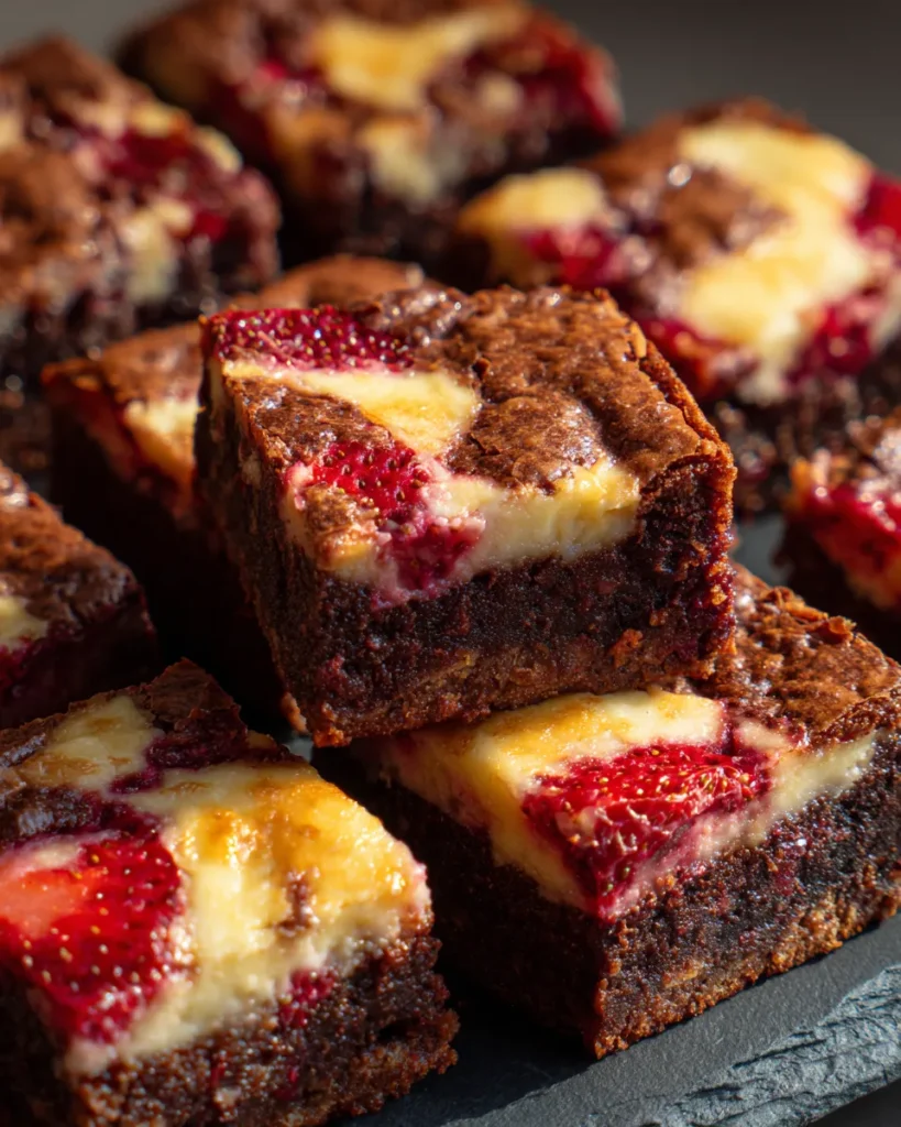 Easy Strawberry Cheesecake Brownies Recipe