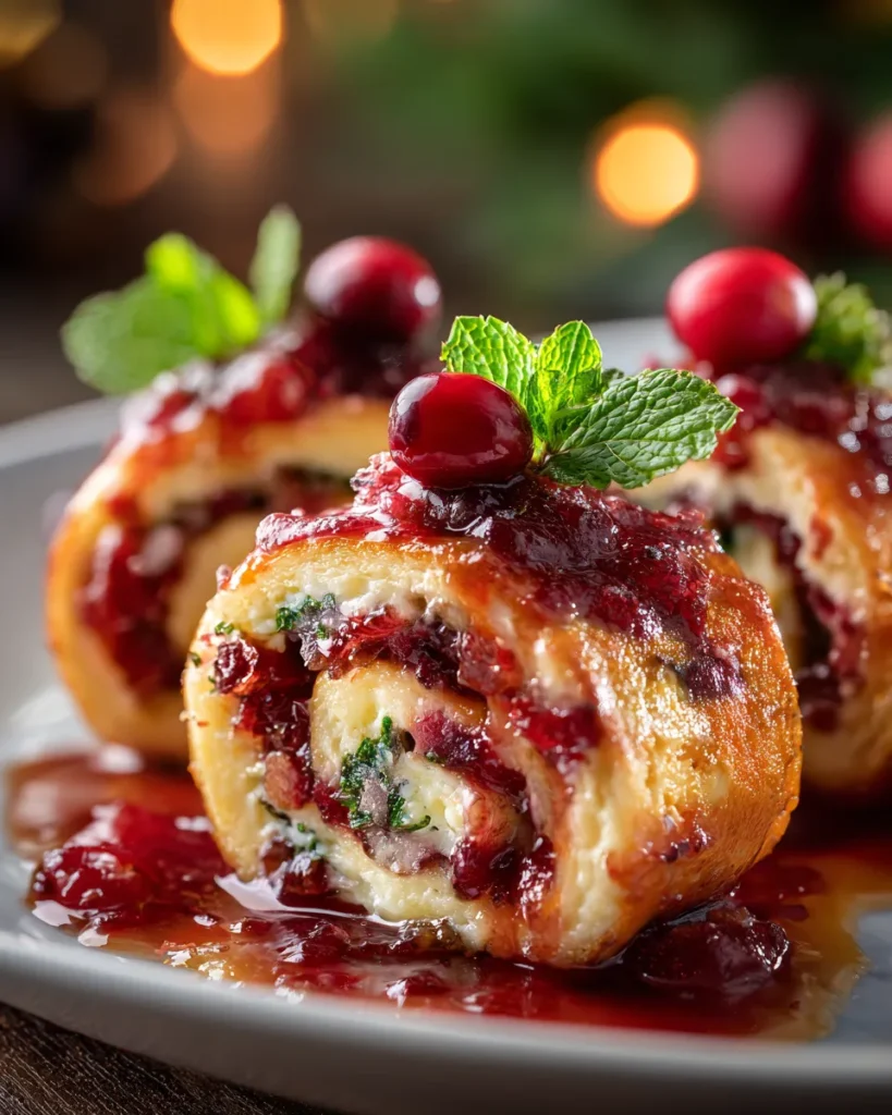 Festive Christmas Cranberry Roll Ups