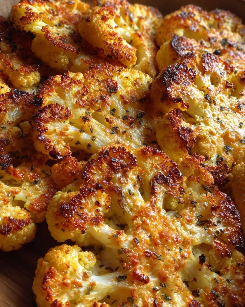Golden Crusted Cheesy Cauliflower Steaks Recipe