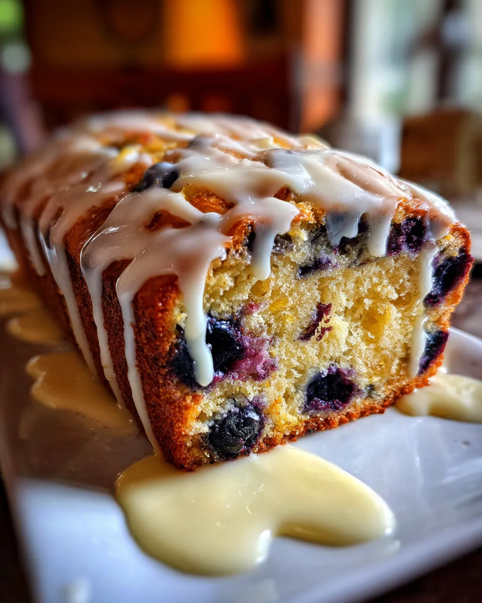 Moist Blueberry Zucchini Bread with Lemon Glaze Recipe