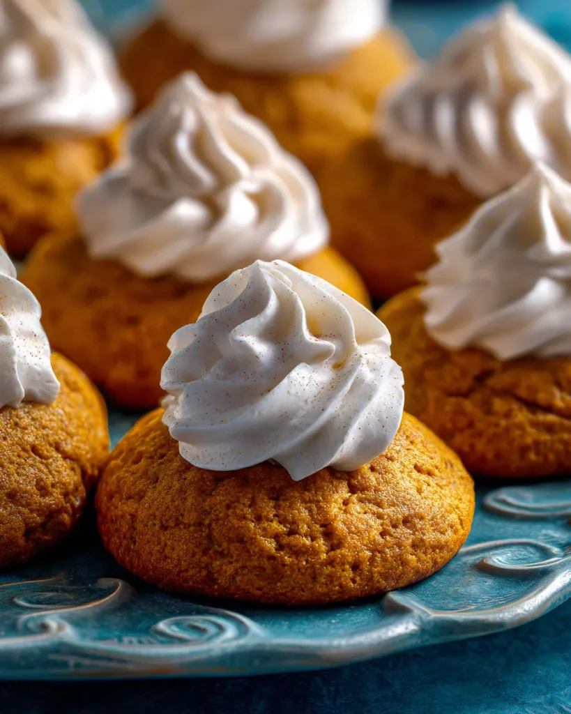 Soft Pumpkin Cookies with Cinnamon Frosting