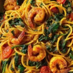 Tomato Spinach Shrimp Pasta Recipe