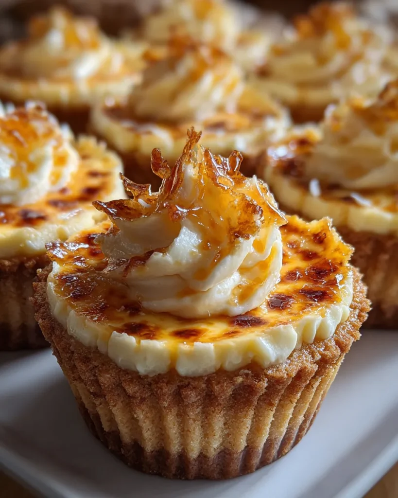 Vanilla Bean Crème Brûlée Cheesecake Cupcakes