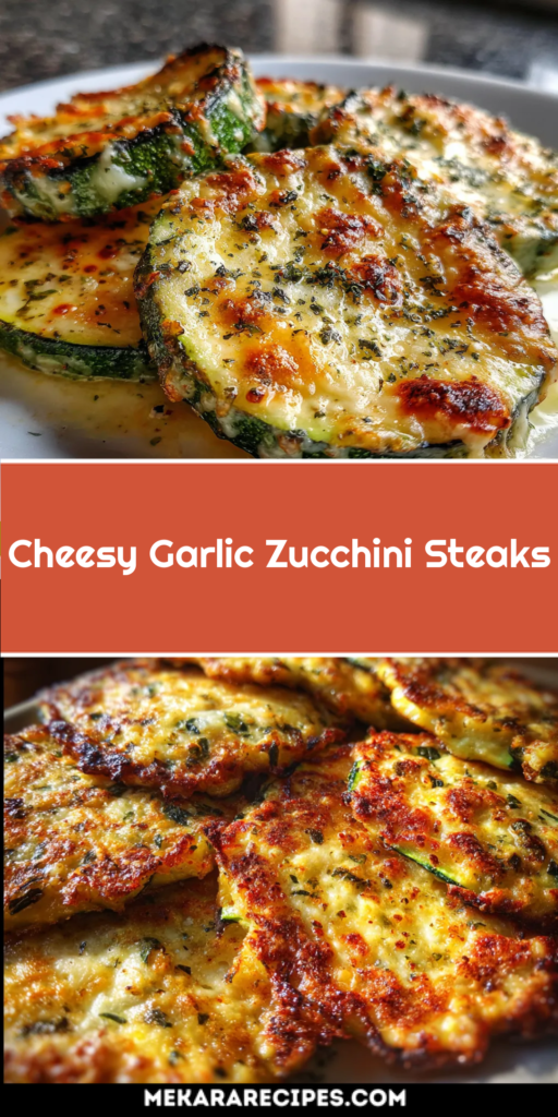 Cheesy Garlic Zucchini Steaks
