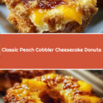 Classic Peach Cobbler Cheesecake Donuts