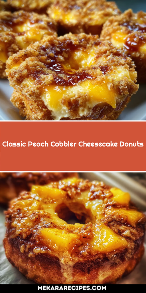 Classic Peach Cobbler Cheesecake Donuts