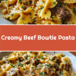Creamy Beef Bowtie Pasta