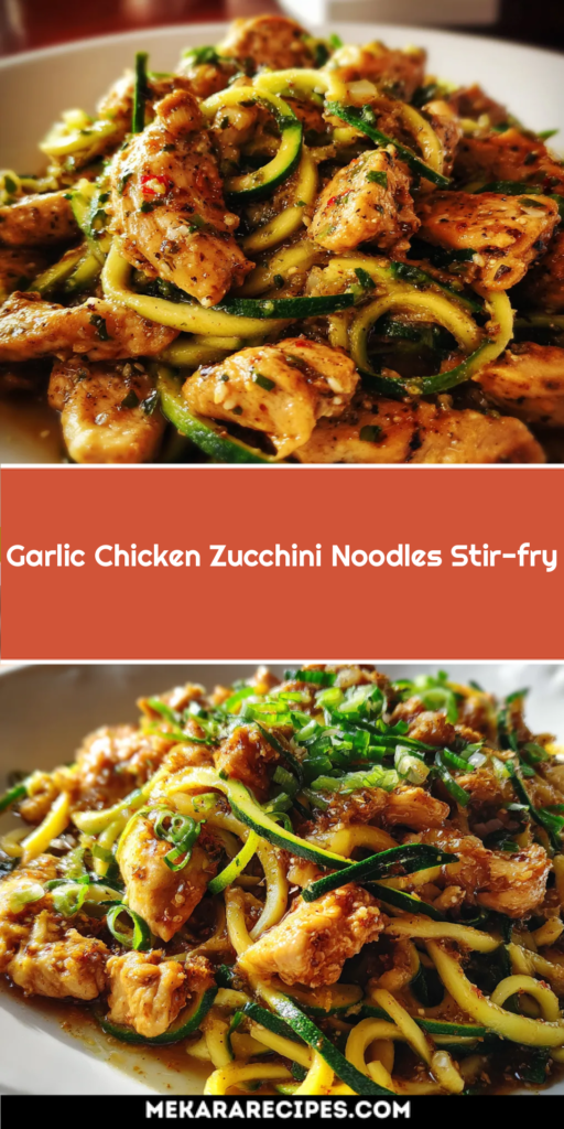Garlic Chicken Zucchini Noodles Stir-fry
