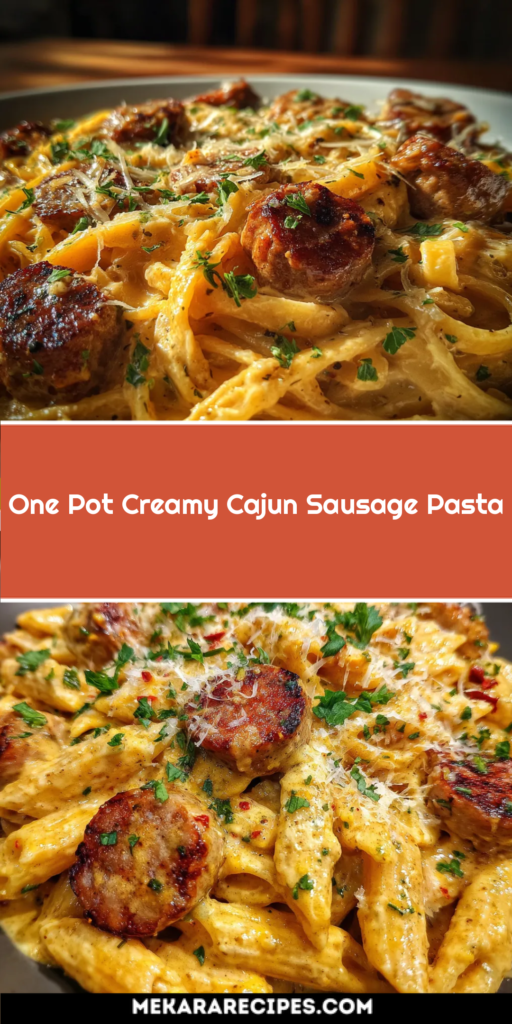 One Pot Creamy Cajun Sausage Pasta
