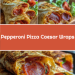 Pepperoni Pizza Caesar Wraps