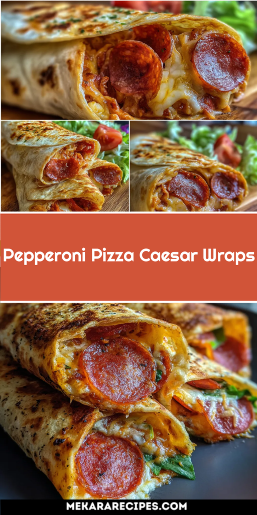 Pepperoni Pizza Caesar Wraps