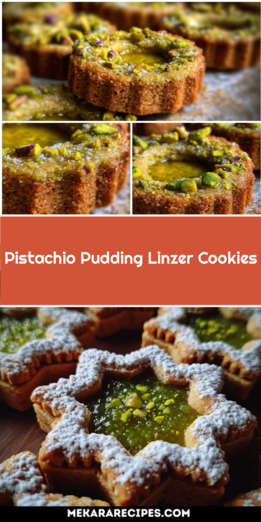 Pistachio Pudding Linzer Cookies