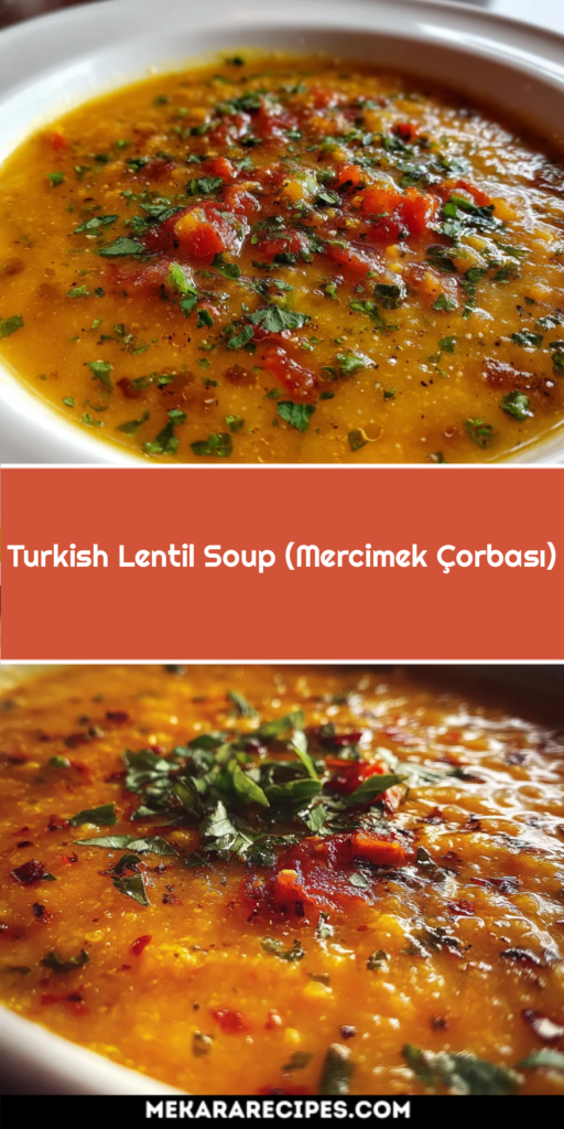Turkish Lentil Soup (Mercimek Çorbası)